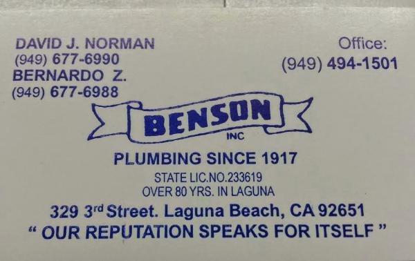 Benson Inc. Plumbing & Water Heaters