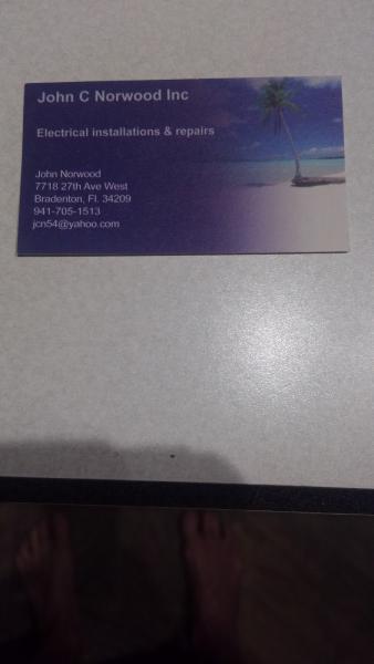 John C Norwood Electrical Installations and Repairs