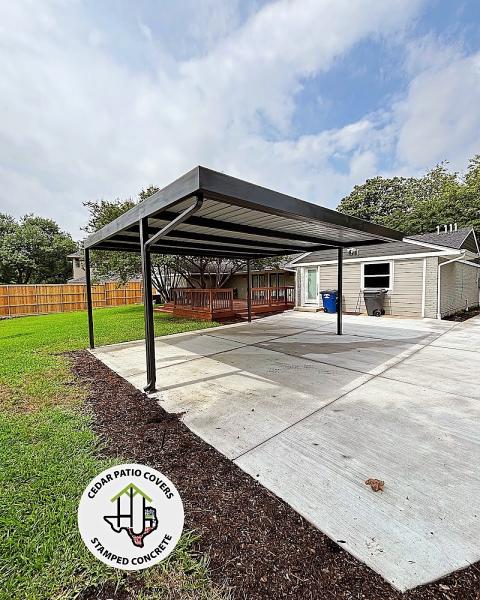 HJ Cedar Patio Covers and Stamped Concrete