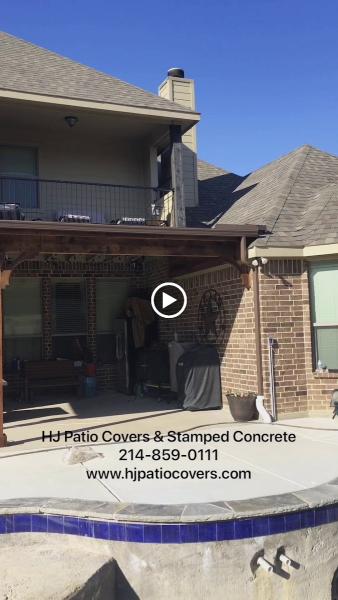 HJ Cedar Patio Covers and Stamped Concrete