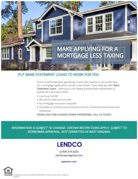Lendco Real Estate and Mortgage Loans Julio Hernandez Broker