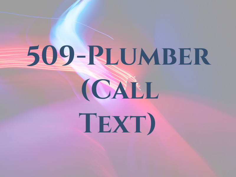 509-Plumber (Call or Text)
