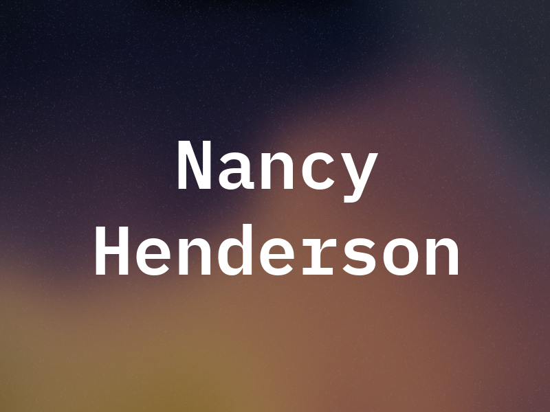 Nancy Henderson