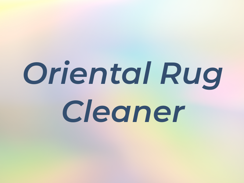 Oriental Rug Cleaner