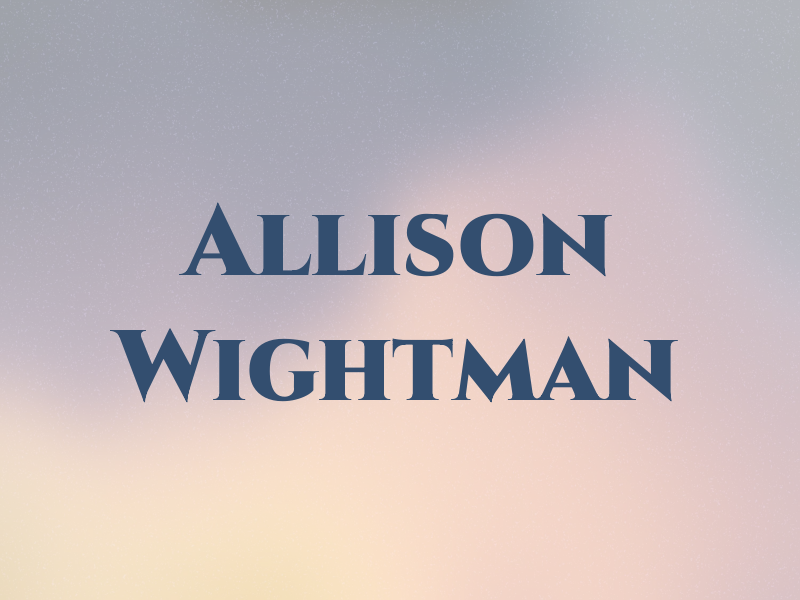 Allison Wightman