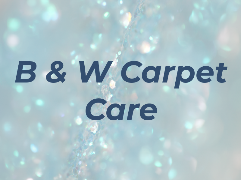 B & W Carpet Care