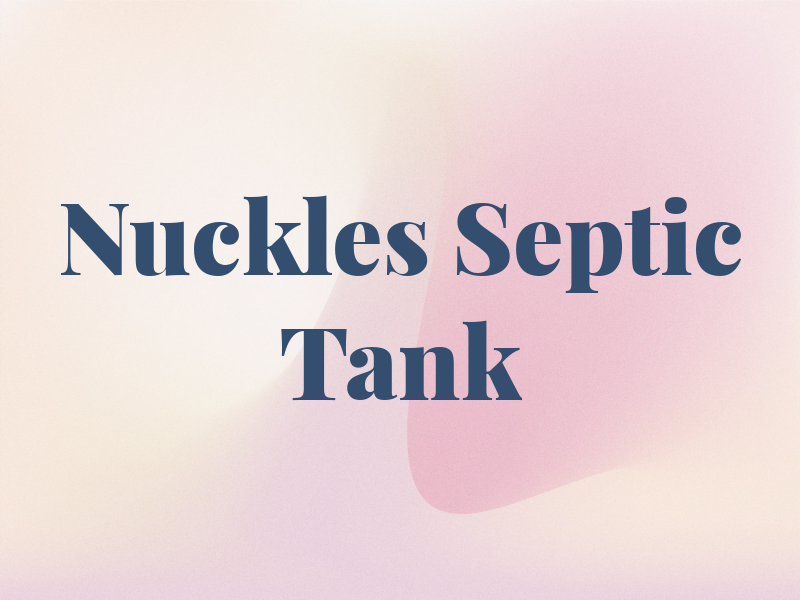 Bo Nuckles Septic Tank