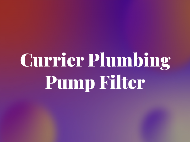 Currier Plumbing Pump & Filter