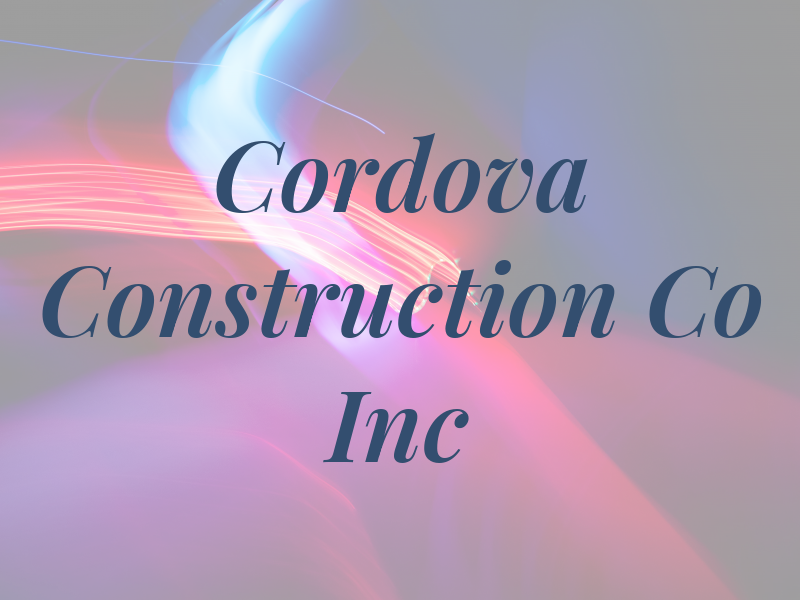Cordova Construction Co Inc