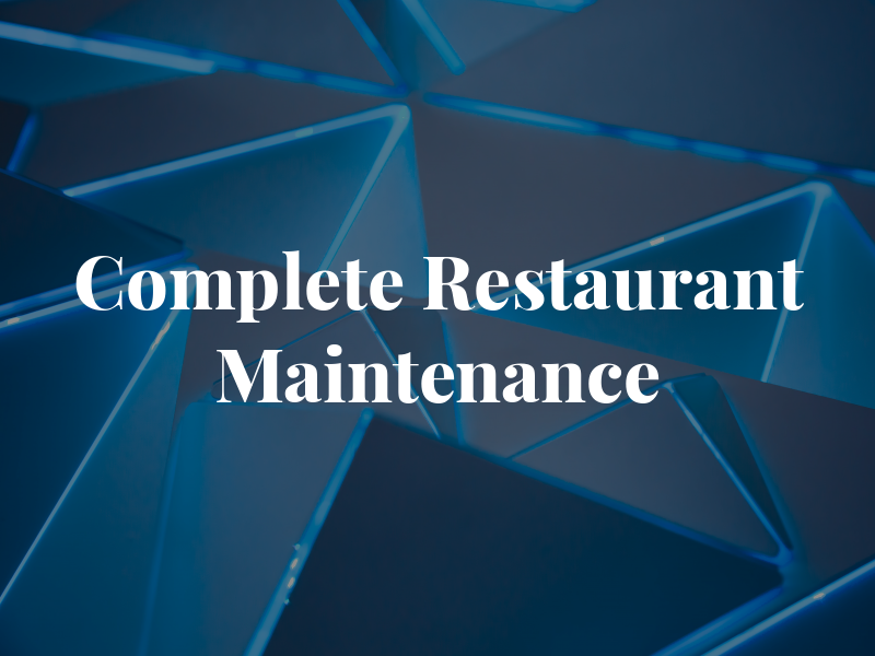 Crm Complete Restaurant Maintenance