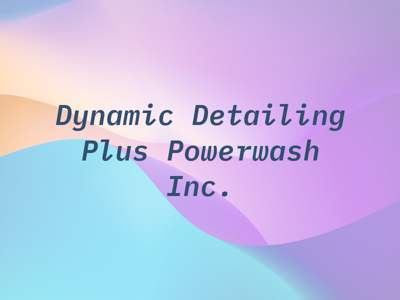 Dynamic Detailing Plus Powerwash Inc.