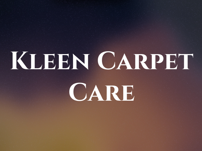Dry Kleen Carpet Care