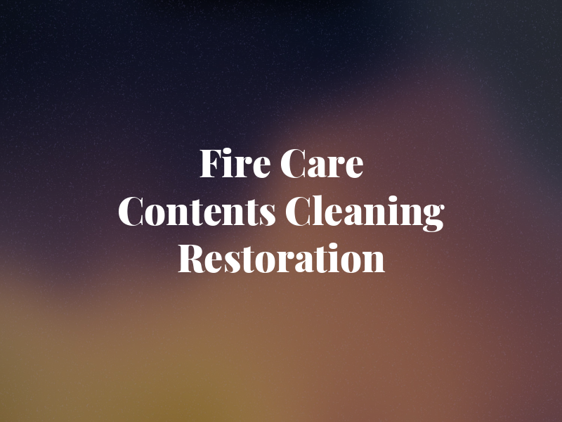 Fire Care Contents Cleaning & Restoration