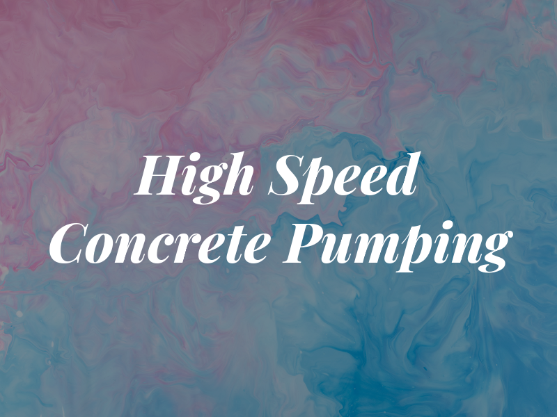 High Speed Concrete Pumping