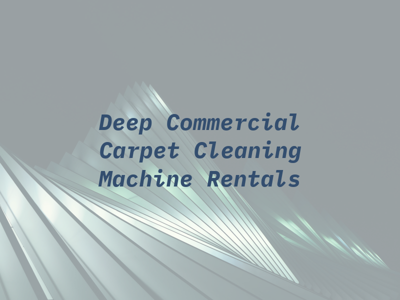 In Too Deep Commercial Carpet Cleaning Machine Rentals