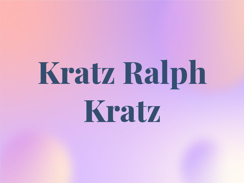 Kratz Ralph H Kratz