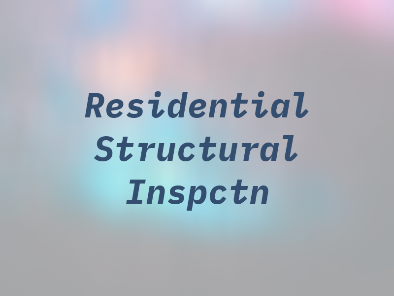 Residential Structural Inspctn