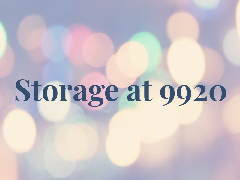 Storage at 9920