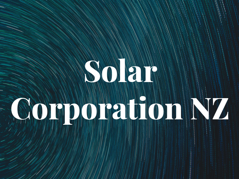 Solar Corporation NZ