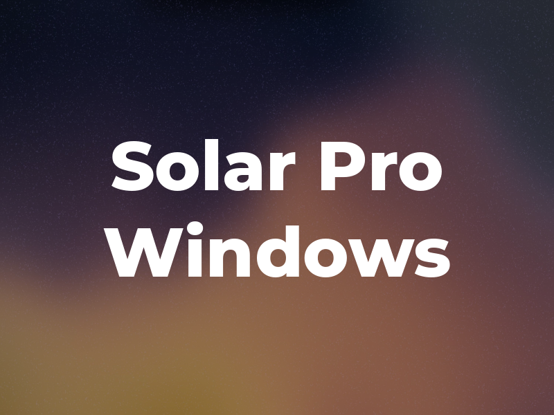 Solar Pro Windows