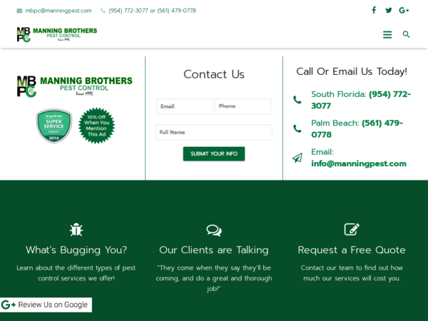 Manning Brothers Pest Control