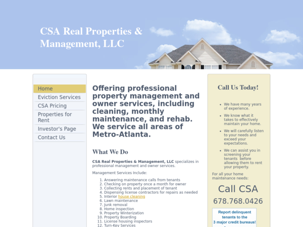 CSA Real Properties & Managment