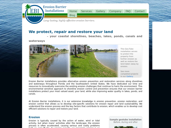 Erosion Barrier Installations
