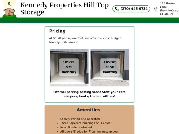 Kennedy Properties Hill Top Storage