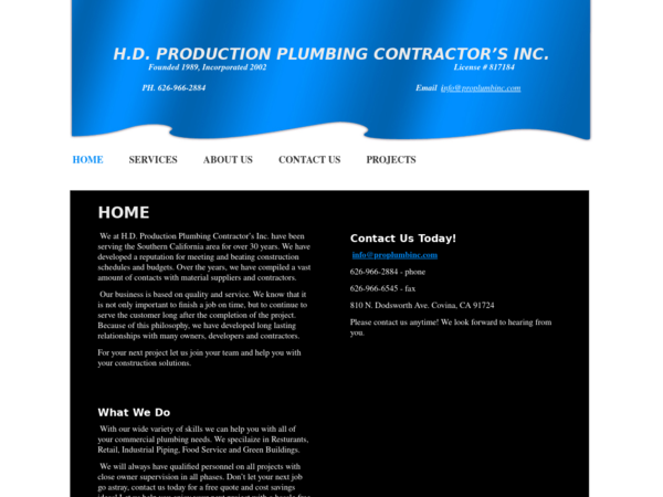 Hd Production Plumbing Contrac