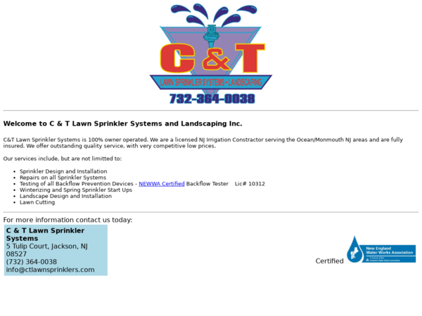 C & T Lawn Sprinklers & Ldscpg