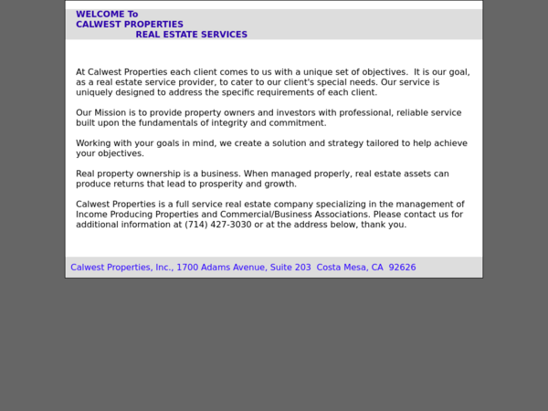 Calwest Properties