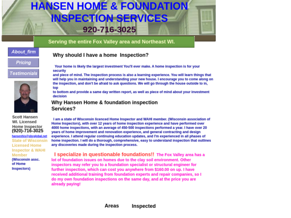 Hansen Home Inspection Services