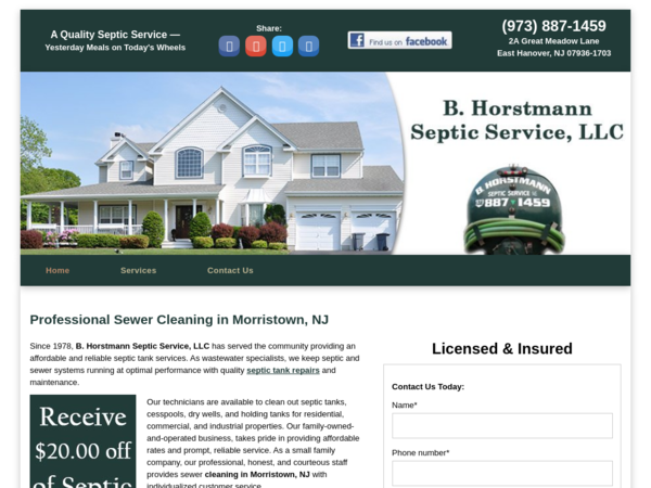 B Horstmann Septic Service