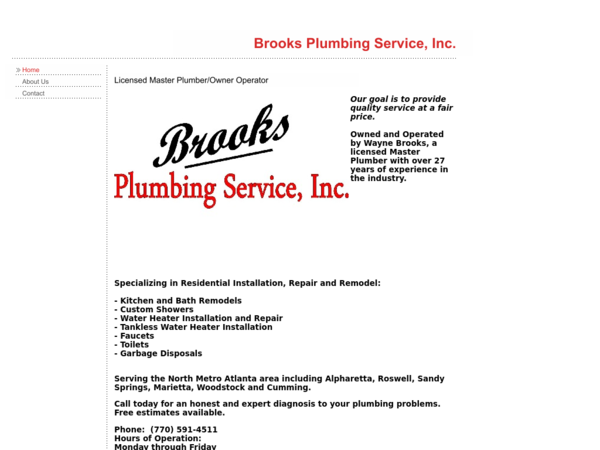 Brooks Plumbing Services Inc