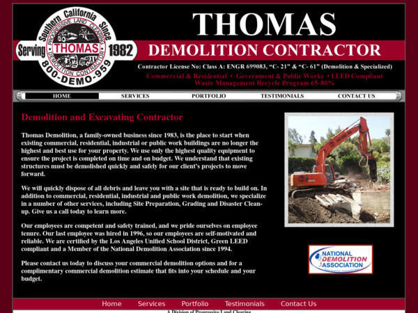 Progressive Land Clearing / Thomas Demolition
