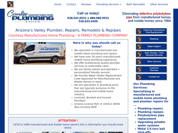 Courtesy Manufactured Home Plumbing & Repair