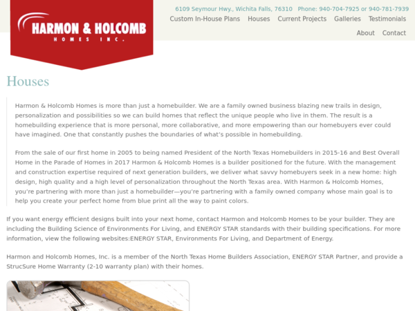 Harmon & Holcomb Homes Inc