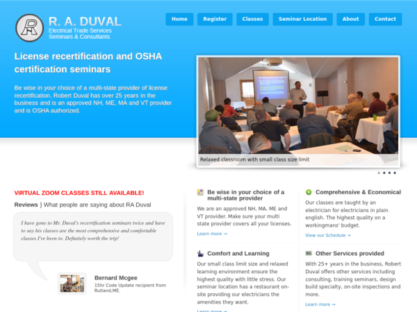R A Duval Electrical Seminars