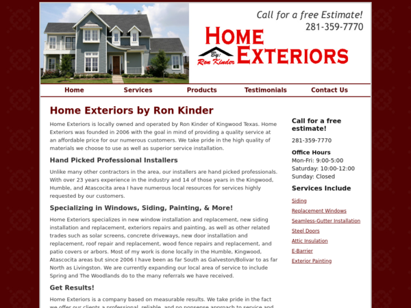 Home Exteriors By Ron Kinder