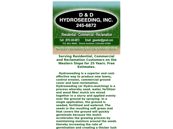 D & D Hydroseeding Inc