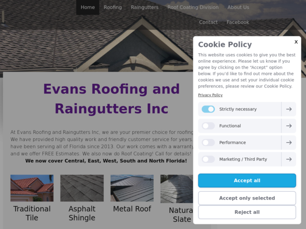 Evans Roofing and Rain Gutters Inc