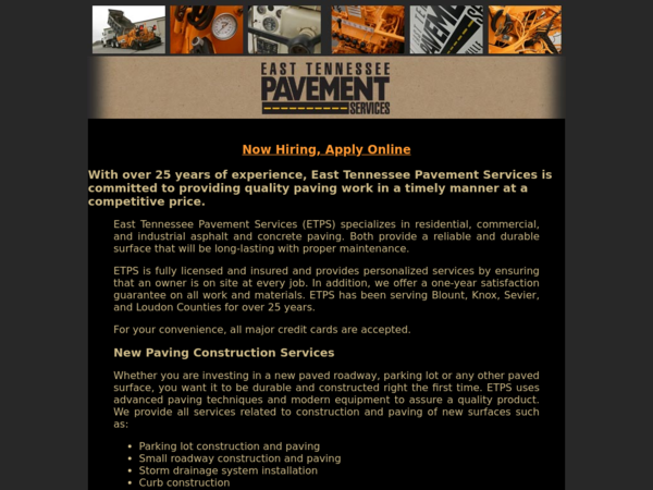 East Tennessee Pavement Services