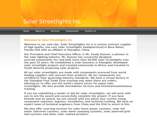 Solar Streetlights Inc